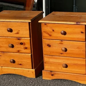 Pair of Pine bedside drawers