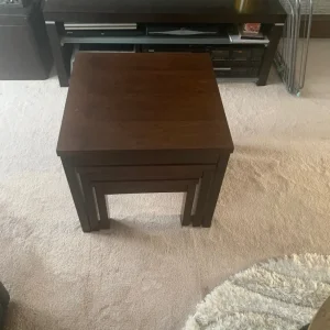 Nest of hardwood tables - Image 2