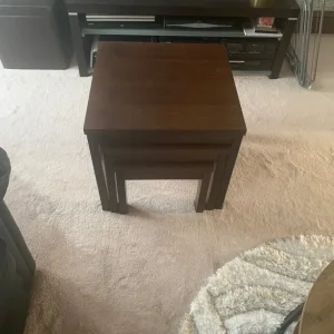 Nest of hardwood tables - Image 3