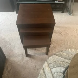 Nest of hardwood tables - Image 4