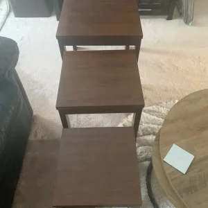 Nest of hardwood tables - Image 5