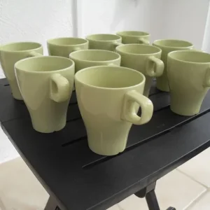 Set of 10 green ceramic Ikea mugs. - Image 2