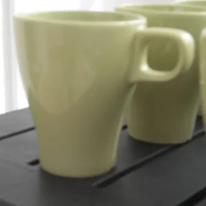 Set of 10 green ceramic Ikea mugs. - Image 3