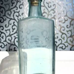 Vintage Aqua Blue Glass Apothecary Bottle / Antique Corked Bottle / Magic Potion - Image 6