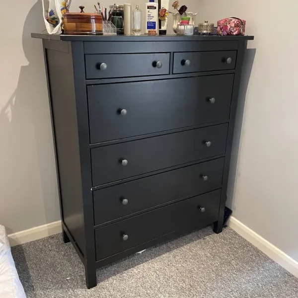 Ikea Hemnes chest of 6 drawers in black brown
