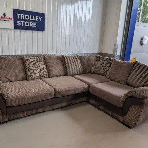 DFS Large Jumbo Cord Corner Sofa - Foam Seats- Brown - Good Condition - Delivery Available - Image 2