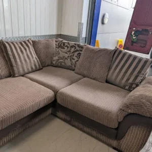 DFS Large Jumbo Cord Corner Sofa - Foam Seats- Brown - Good Condition - Delivery Available - Image 5