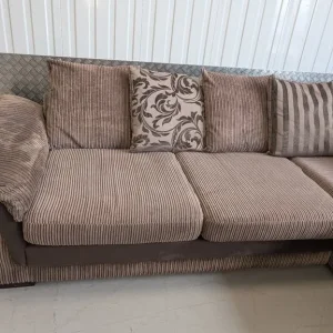 DFS Large Jumbo Cord Corner Sofa - Foam Seats- Brown - Good Condition - Delivery Available - Image 6