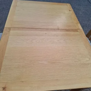 Oak extendable dining table and 2 chairs - Image 5