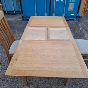 Oak extendable dining table and 2 chairs - Image 8
