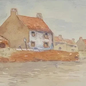 Cottages at Limekilns, Fife. Watercolour. Signed - Image 2