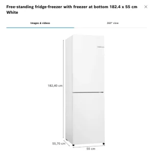 Bosch Series 2 KGN27NWEAG 50/50 Split, No Frost, 55cm Wide Fridge Freezer - White - Image 6