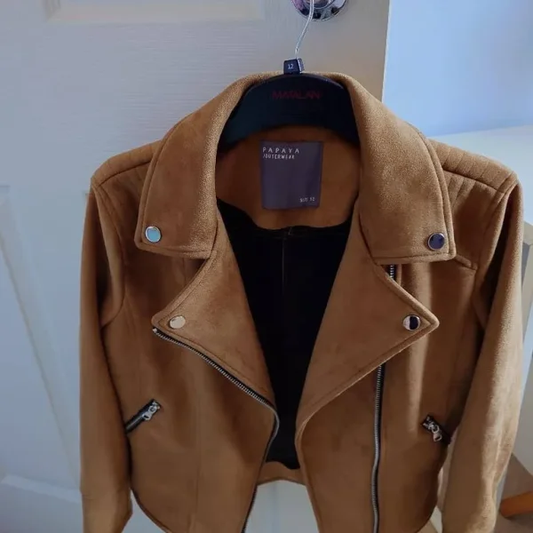 Faux Suede Fitted Jacket