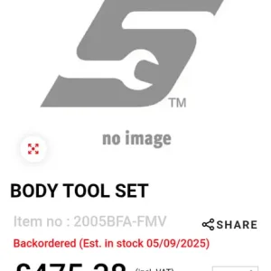 Snap on 5 piece body tool set