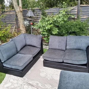 Black and grey corner sofa - Image 2