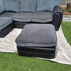 Black and grey corner sofa - Image 5