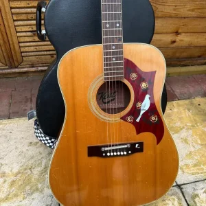 Kent full sized vintage guitar with hard case - Image 5