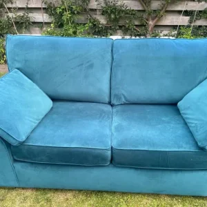 Blue 2 Seater Sofa Bed With Matching 3-4 Seater Sofa. DELIVERY AVAILABLE - Image 3
