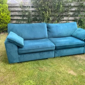 Blue 2 Seater Sofa Bed With Matching 3-4 Seater Sofa. DELIVERY AVAILABLE - Image 5