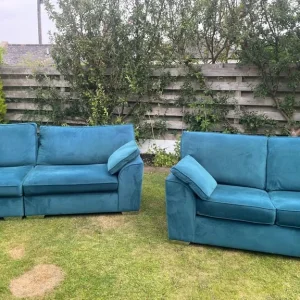 Blue 2 Seater Sofa Bed With Matching 3-4 Seater Sofa. DELIVERY AVAILABLE - Image 7