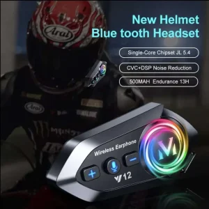 Y12 Motorcycle Helmet Bluetooth Headset – Waterproof, Noise Reduction, Long Battery Life - Image 2