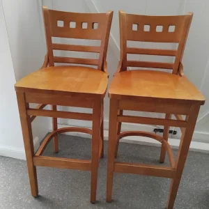 x2 great quality solid wood bar stools - Image 2