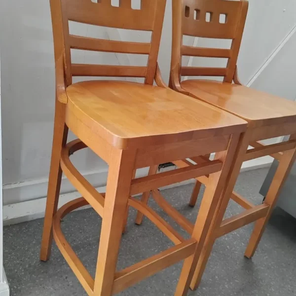 x2 great quality solid wood bar stools