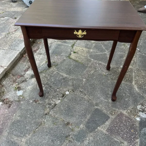 Vintage brown desk vanity table with drawer