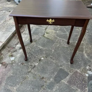 Vintage brown desk vanity table with drawer