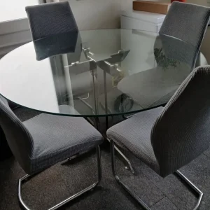 1 metre glass dining table