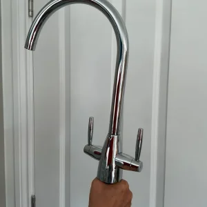 Kitchen mixer taps. Hot and cold levers with water connectors - Image 2