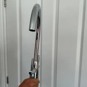 Kitchen mixer taps. Hot and cold levers with water connectors - Image 3