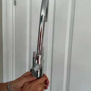 Kitchen mixer taps. Hot and cold levers with water connectors - Image 4