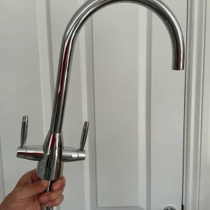 Kitchen mixer taps. Hot and cold levers with water connectors - Image 5