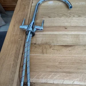 Kitchen mixer taps. Hot and cold levers with water connectors - Image 6