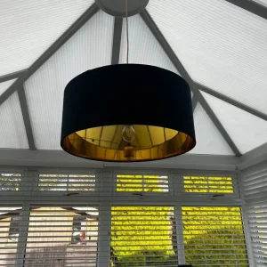 Navy and gold large light shade