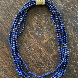 Vintage Lapis Lazuli Beaded Necklace - Image 3