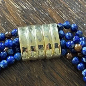 Vintage Lapis Lazuli Beaded Necklace - Image 4