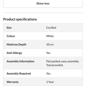 2 in 1 kinder valley Sydney cot bed - Image 4