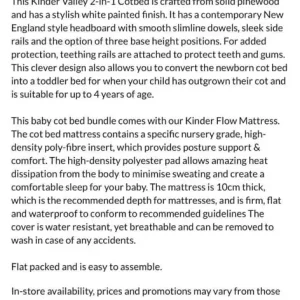 2 in 1 kinder valley Sydney cot bed - Image 6