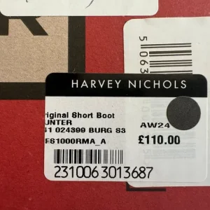 Hunter Original Wellies Burgundy/Brown Short Panelled Rubber Wellington Boots - Image 8