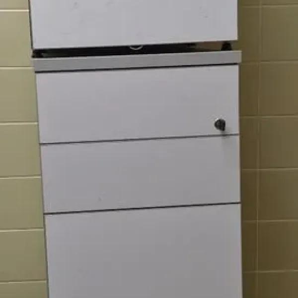 3 X GREY 3 DRAWER WOODEN UNDERDESK PEDSTAL DRAWER UNITS