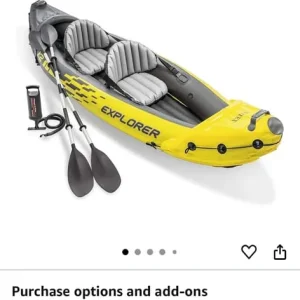 Explorer K2 Yellow 2-Person Inflatable Kayak canoe, paddling, water sports