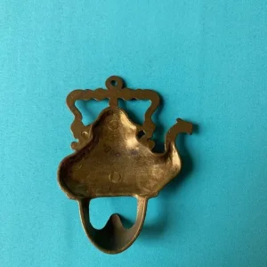 vintage brass teapot wall hook hanger - Image 2