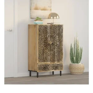 Highboard 60x33x100 cm Solid Wood Mango 358242 - Image 3