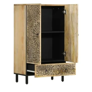 Highboard 60x33x100 cm Solid Wood Mango 358242 - Image 4