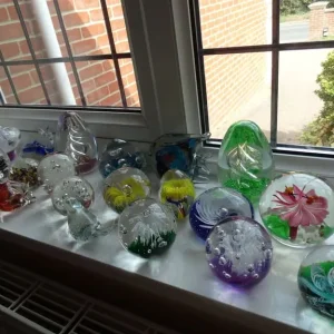 large collection of vintage and modern glass paperweights ranging from £6 to £10 each collectable