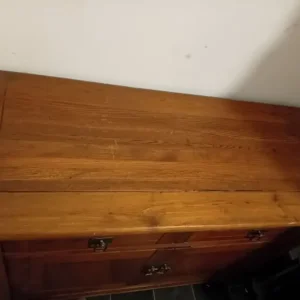 Hardwood unit with two drawers and bottom doors - Image 3