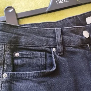 Ladies Mom Glitter Silver Denim Cotton Dress Party Jeans / Trousers RRP £45 Tags Unworn Size 10 - Image 3