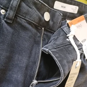 Ladies Mom Glitter Silver Denim Cotton Dress Party Jeans / Trousers RRP £45 Tags Unworn Size 10 - Image 4